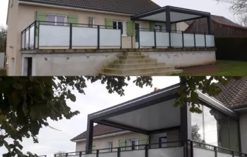 GARDE-CORPS ALU AVEC VITRAGES OPALES