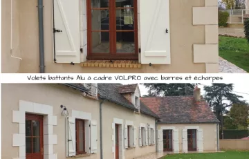 VOLETS BATTANTS A CADRE (VOLPRO) avec barres et écharpes - coloris blanc