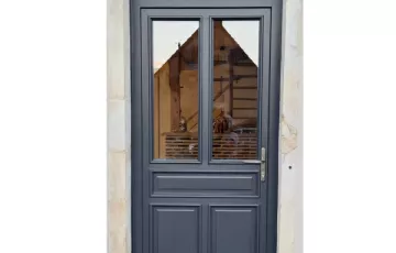 Porte d’entrée PVC modèle CURRY filmée Gris Anthracite