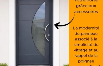 Porte d’entrée PVC ALOES 6 (PIERRET) avec poignée courbe