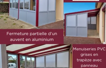 Fermeture partielle d’un auvent en aluminium