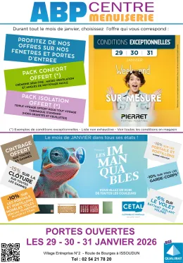 PORTES OUVERTES LES 29 - 30 ET 31 JANVIER 2026